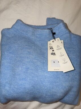 Zara Sky Blue Turtleneck Sweater